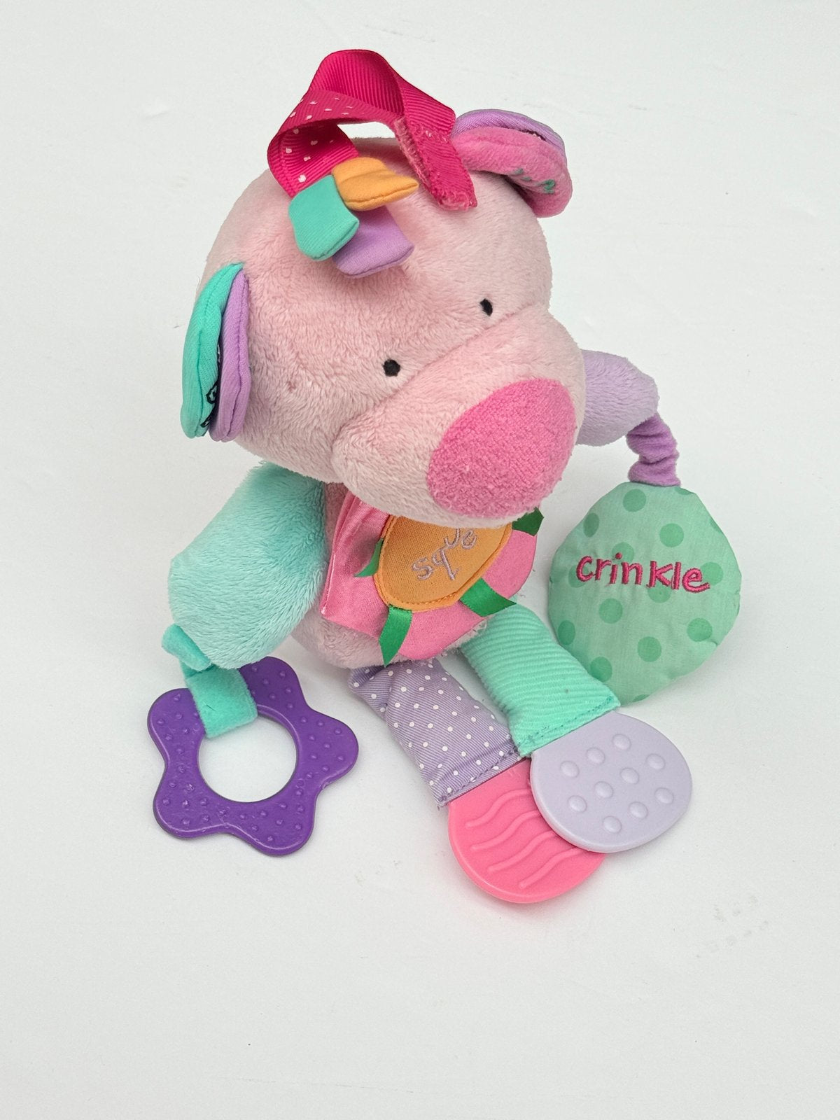 Manhattan Toy Pink Bear Teether Activity Toy