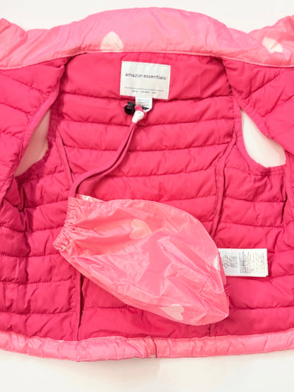 Amazon Essentials Pink Heart Puffer Vest 4-5Y