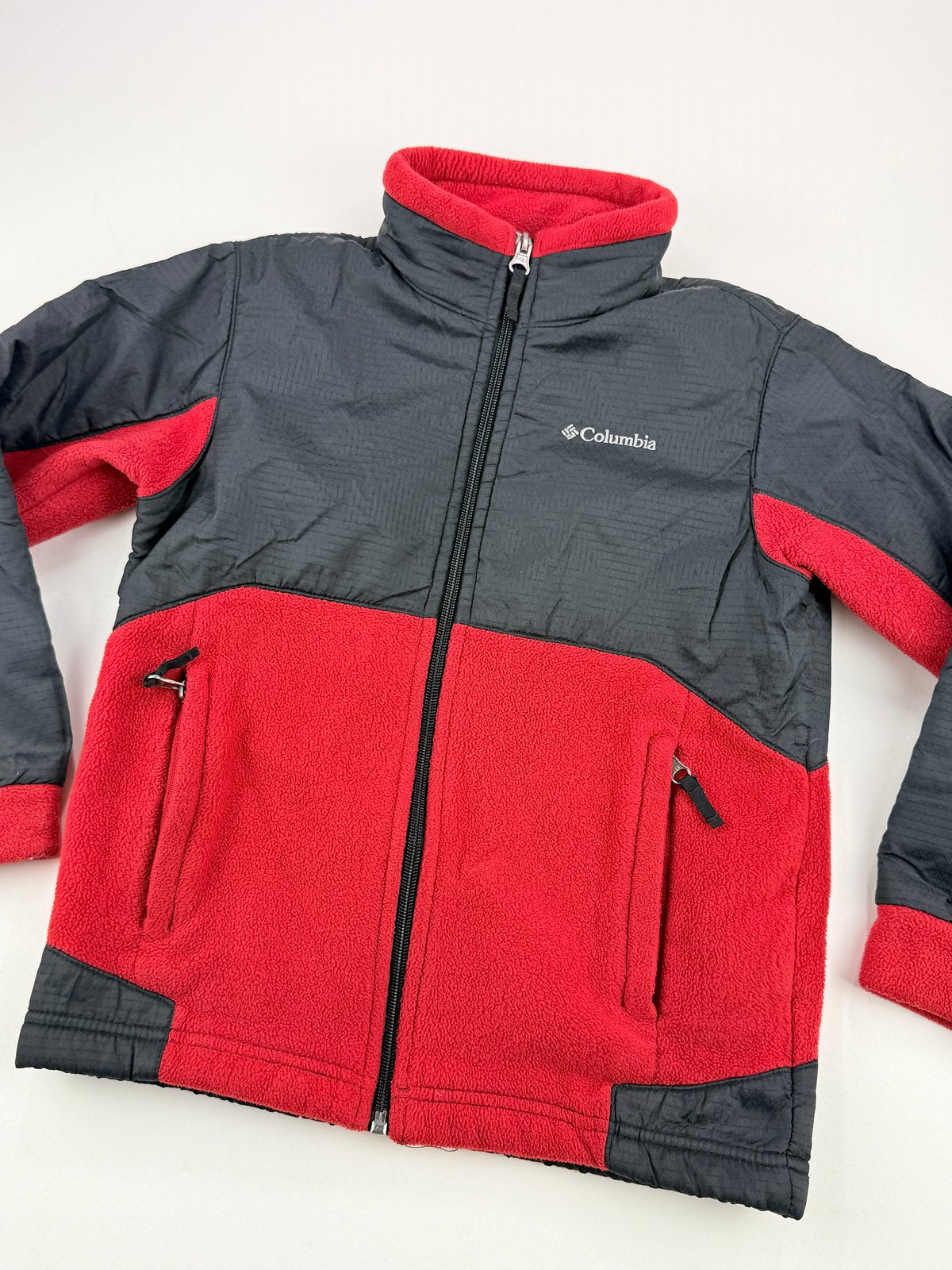 Columbia Red Black Fleece Jacket Size 6/7