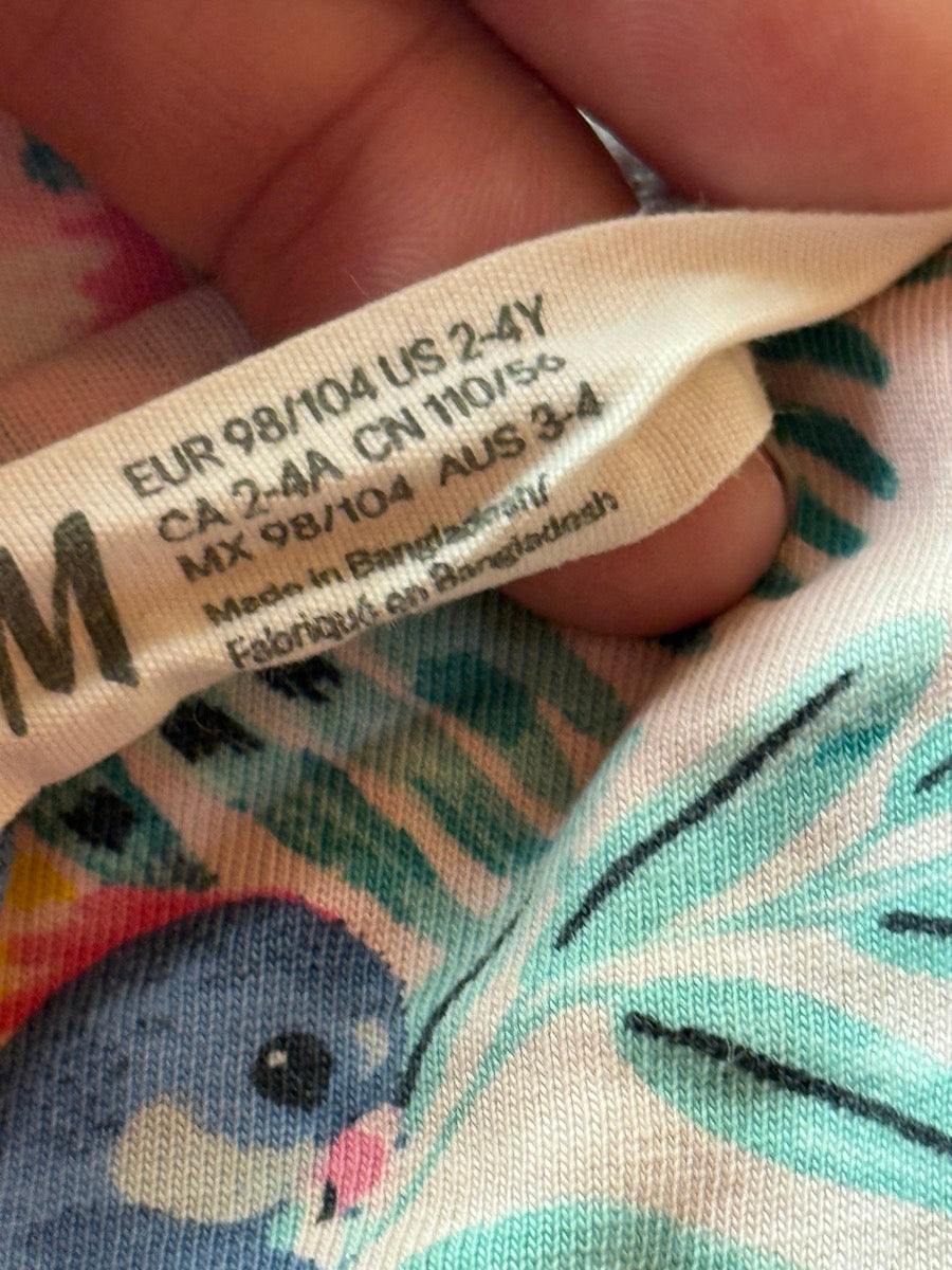 H&M Tropical Bird Print Dress 2-4Y