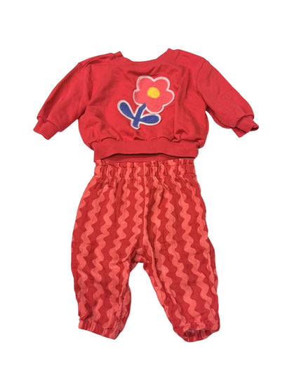 Old Navy Flower Sweatshirt & Pants Set 0-3M