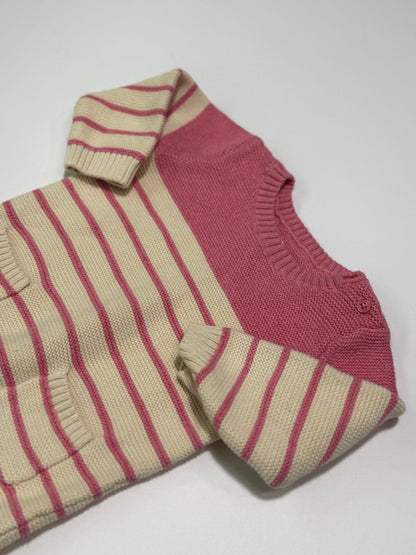 Baby Gap Pink Stripe Knit Romper 12-18m