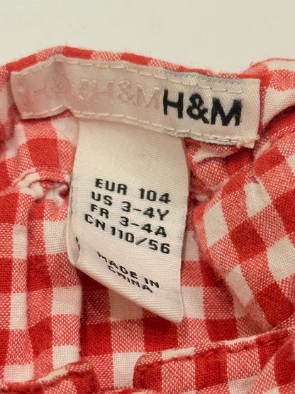 H&M Red Gingham Blouse Size 4T