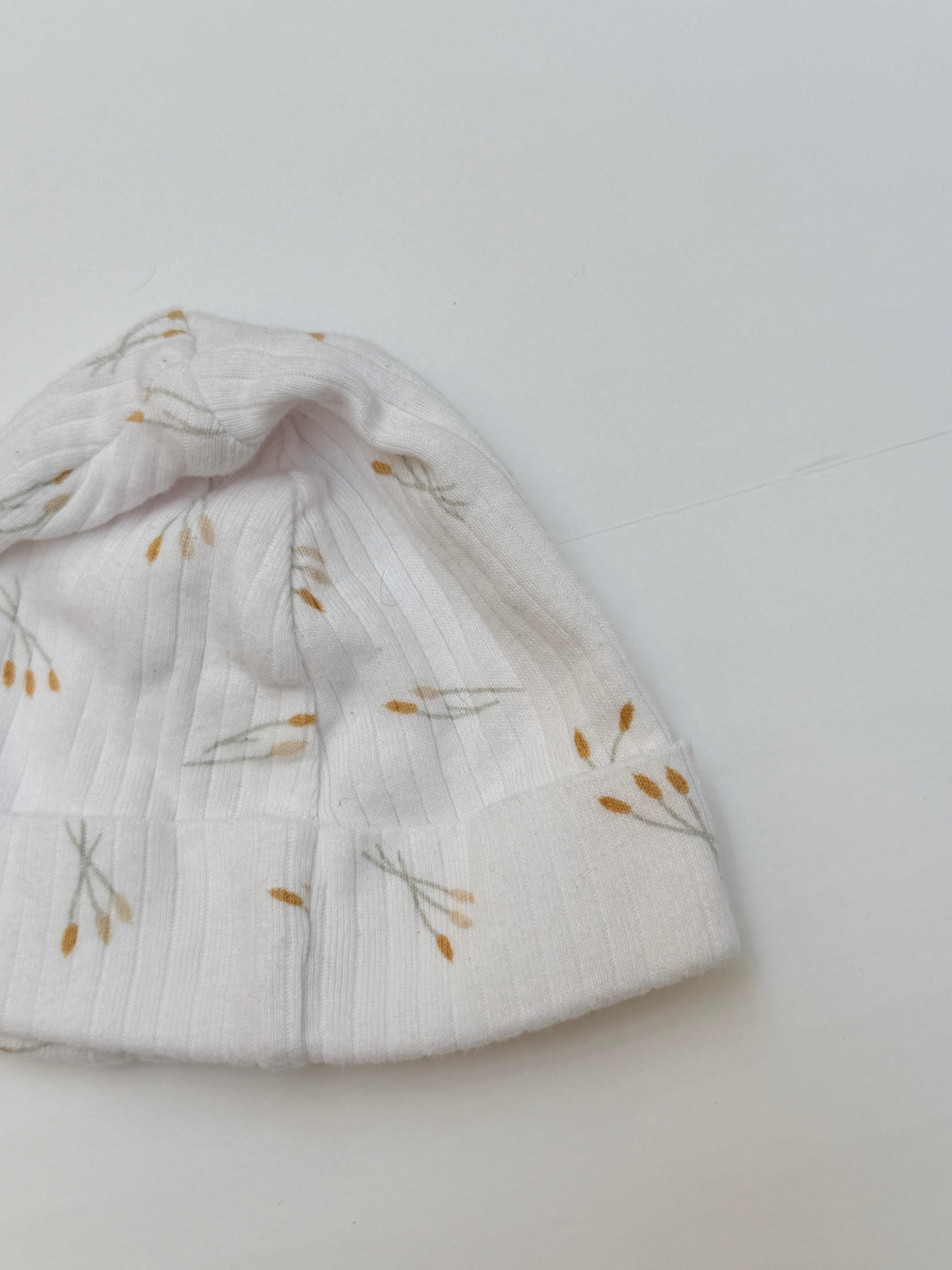 Gerber Floral Print Ribbed Baby Hat 3-6M