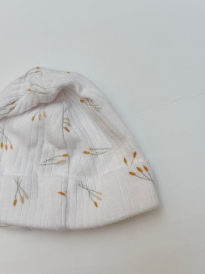 Gerber Floral Print Ribbed Baby Hat 3-6M