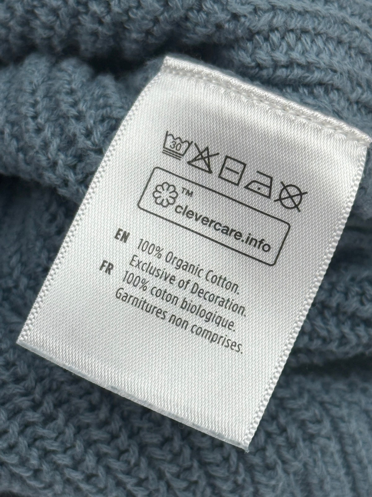Ten Tree Blue Chunky Ribbed Knit Kids Sweater 12-18M