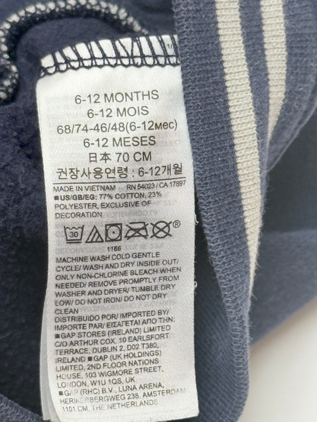 Baby Gap Navy Varsity Bomber Jacket 6-12M