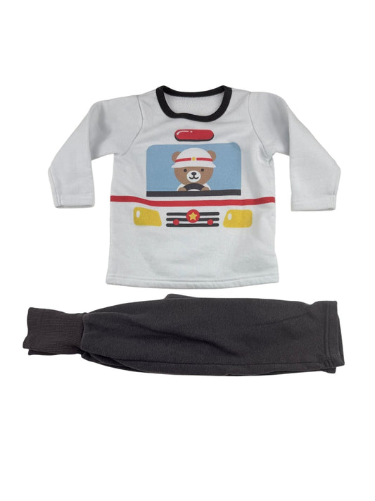 Nishimatsuya Bear Ambulance Fleece Set Size 2T