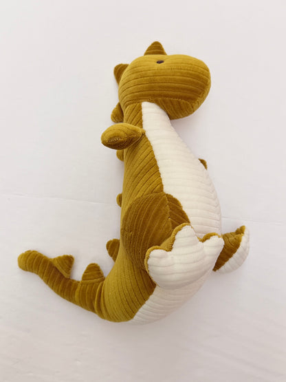 Corduroy Dinosaur Plush Toy Mustard