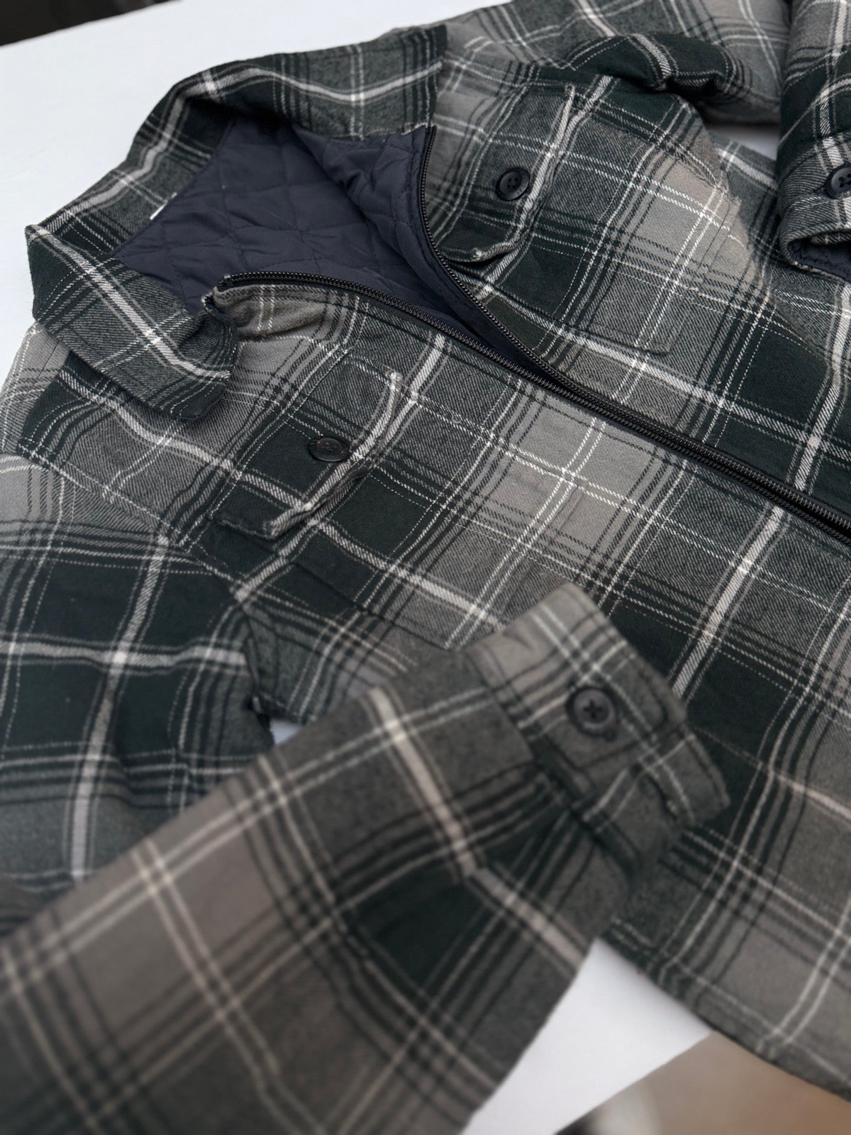 Plaid Flannel Quilted Lined Jacket 8/9Y