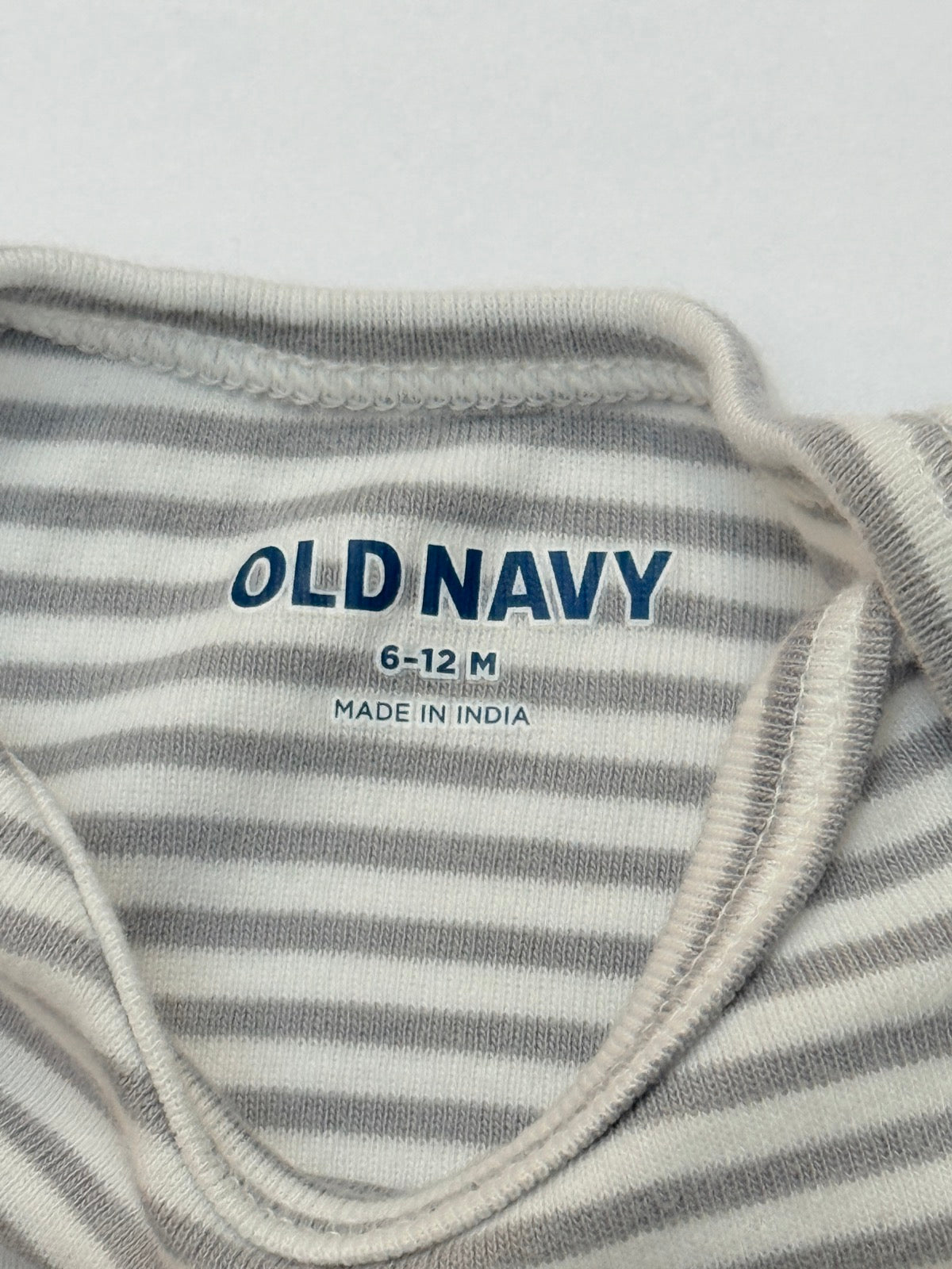 Old Navy Gray Striped Bodysuit 6-12M
