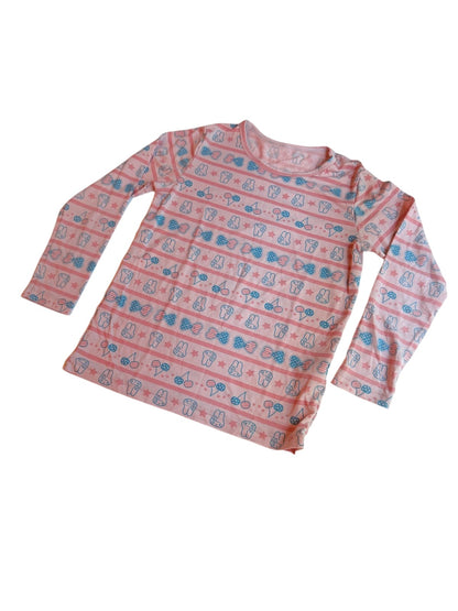 Uniqlo Heattech Pink Printed Top Size 5-6Y