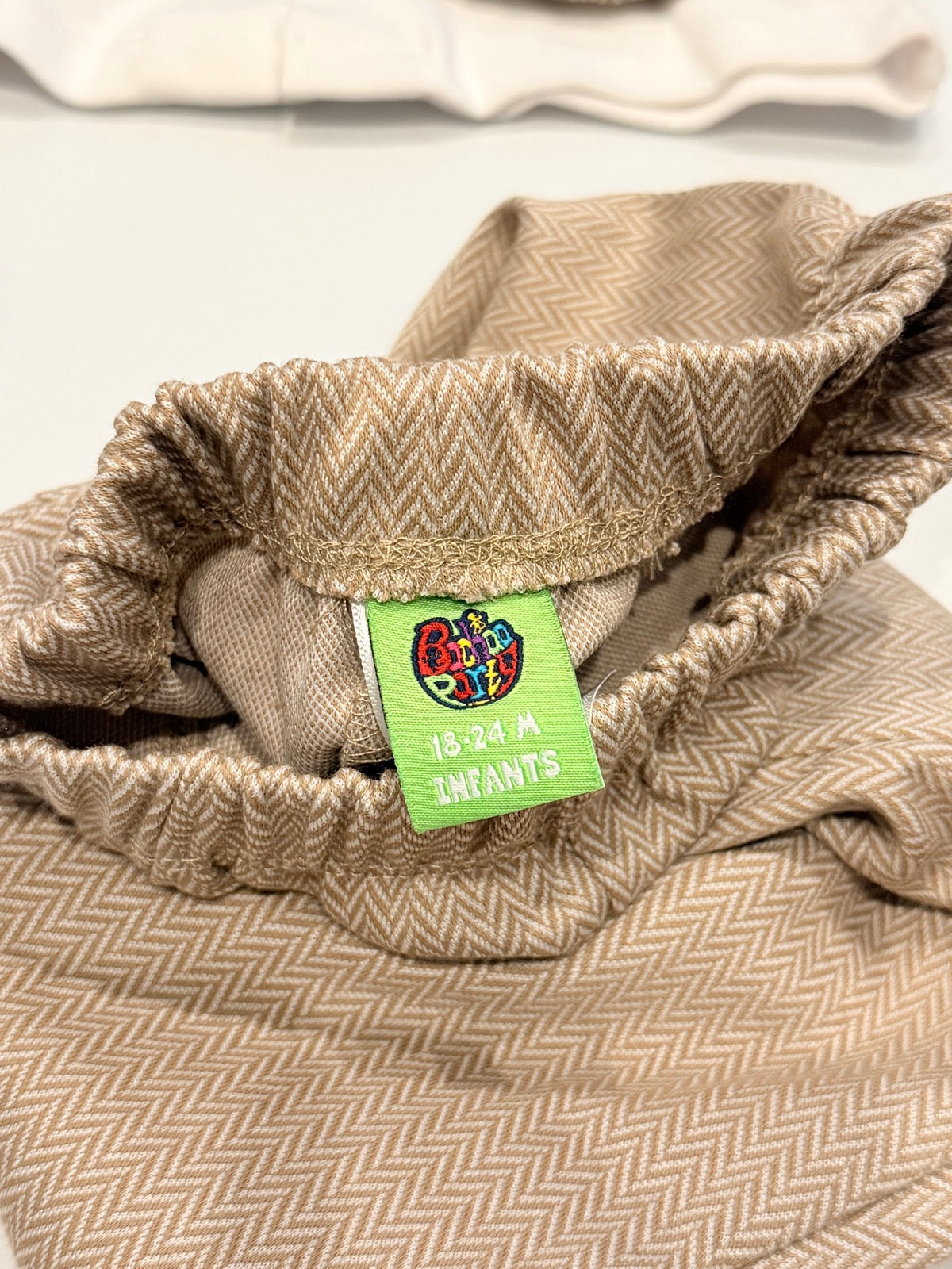 3-Piece Suit Set Bachao Party Beige Herringbone 18-24M