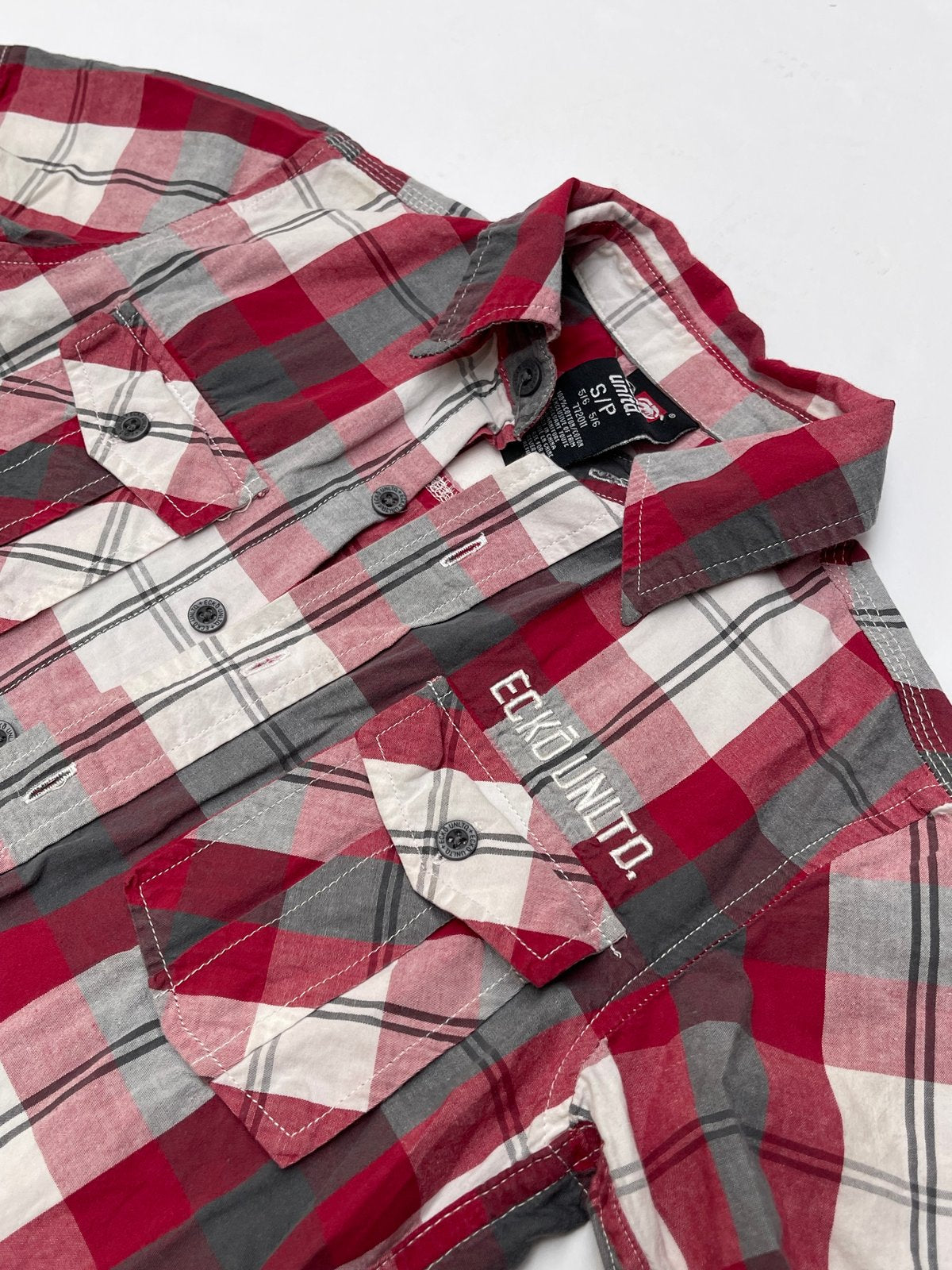 Ecko Unltd Red Plaid Short Sleeve Shirt Size 5/6