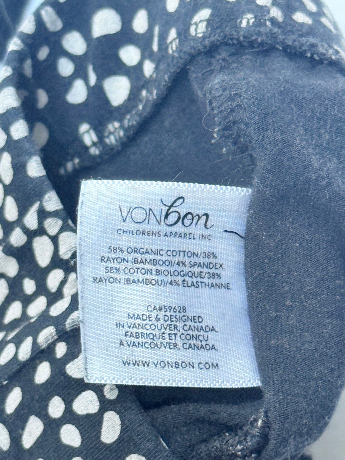 VonBon Black Spotted Jogger Pants 12-18M