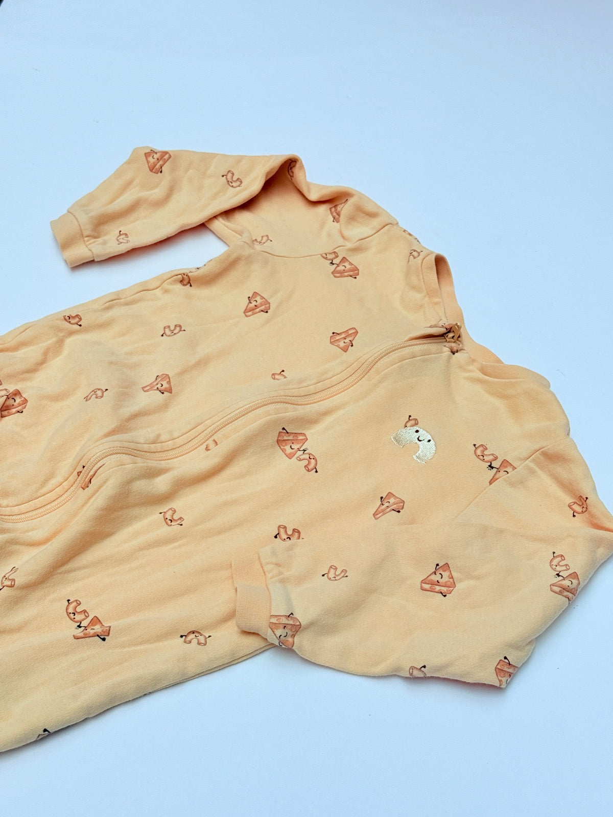 Pekkle Yellow Cheese Print Footed Sleeper 24M