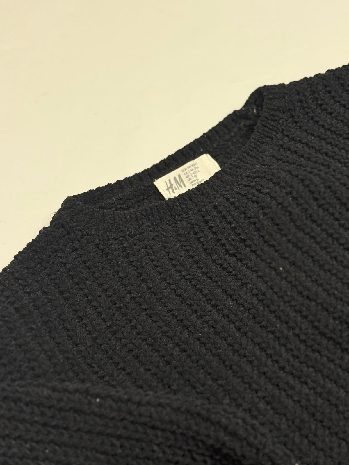 H&M Black Knit Sweater 2-4Y