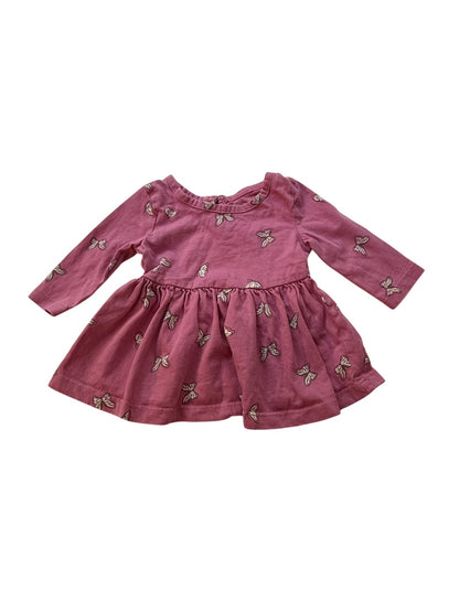 George Baby Pink Butterfly Dress 0-3M