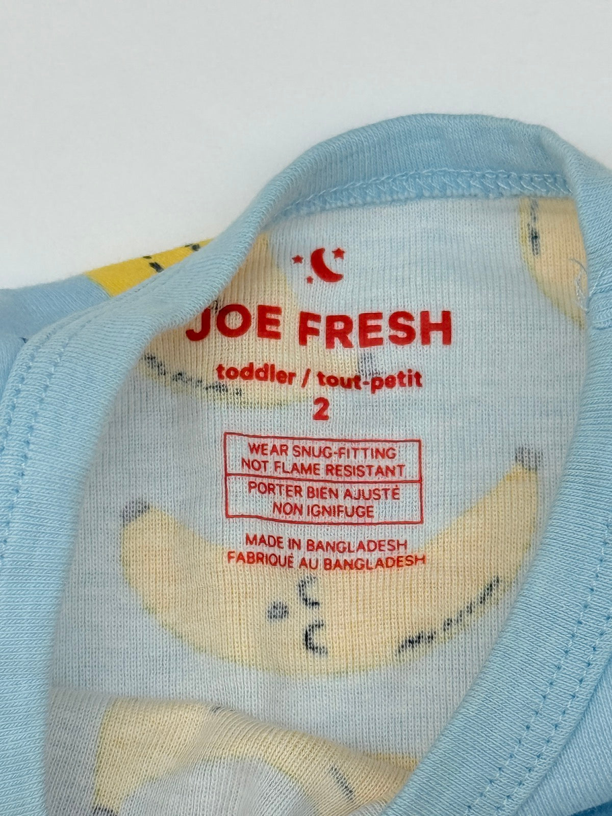 Joe Fresh Banana Print Pajama Set 2T