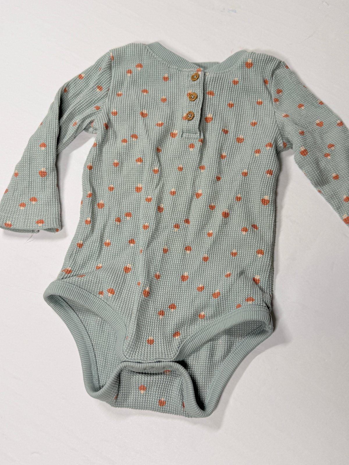 Joe Fresh Mushroom Print Waffle Bodysuit 6-12M