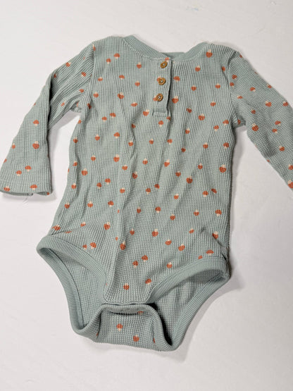 Joe Fresh Mushroom Print Waffle Bodysuit 6-12M