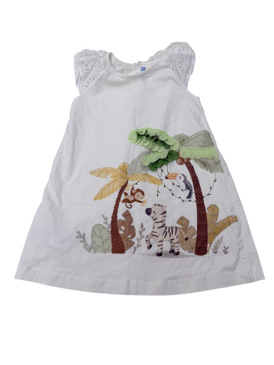 Mayoral Jungle Print Lace Sleeve Dress 3T