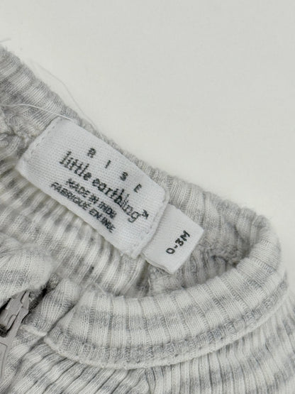 Rise Little Earthling Gray Striped Romper 0-3M