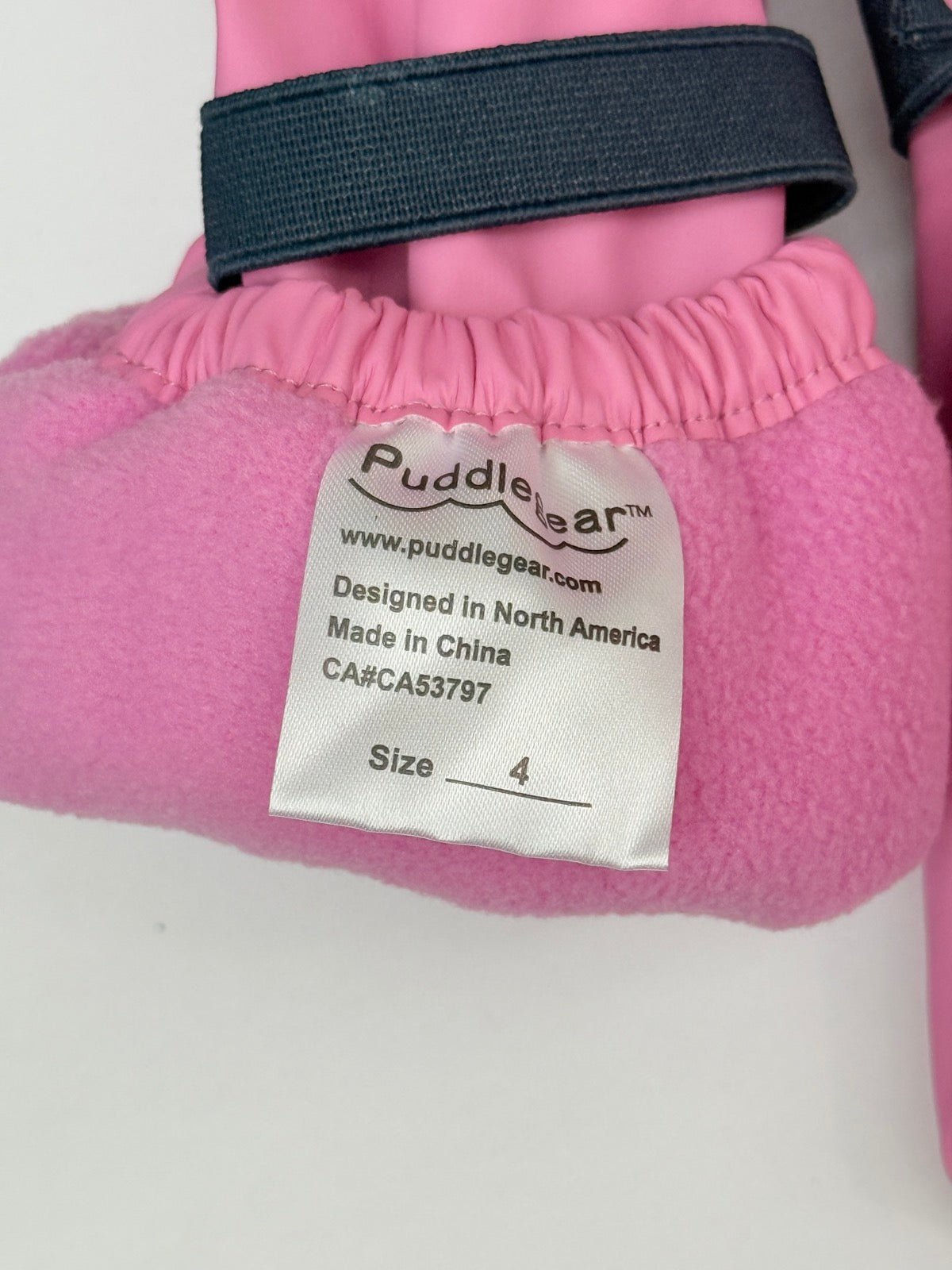 Puddlegear Pink Rain Mitts Size 4
