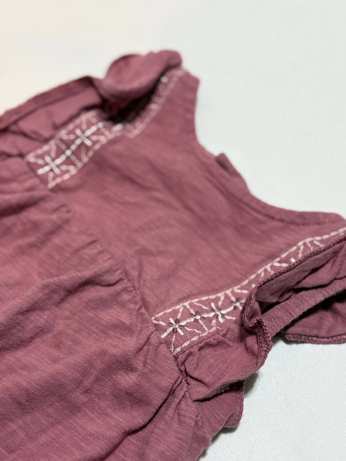 Carter's Mauve Flutter Sleeve Romper 9m