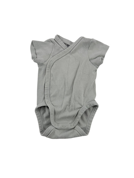 H&M Sage Green Wrap Bodysuit 1-2M