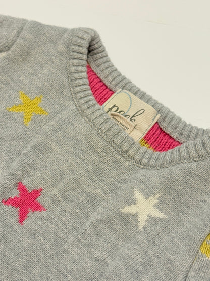 Peek Little Peanut Gray Star Knit Sweater 3/6M