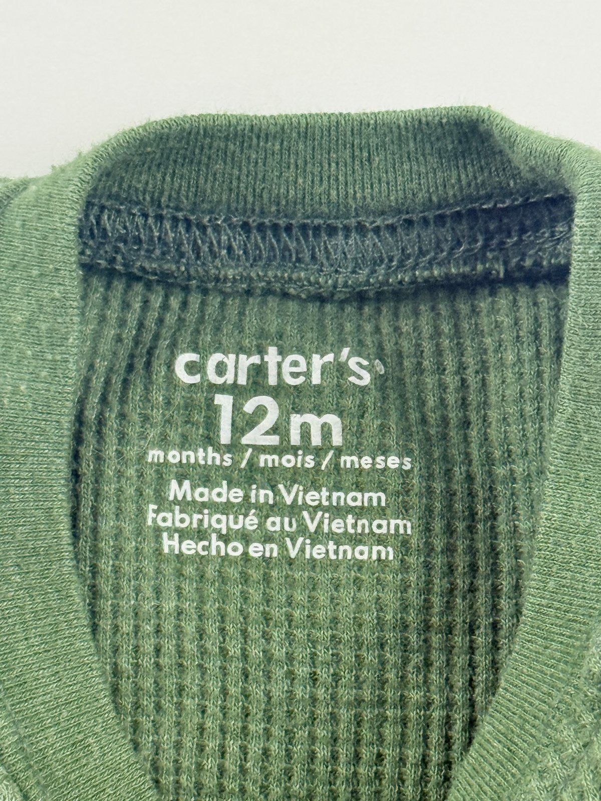 Carter's Green Waffle Knit Romper 12M