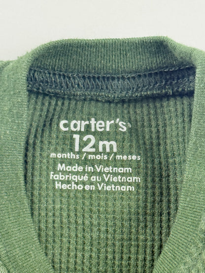 Carter's Green Waffle Knit Romper 12M