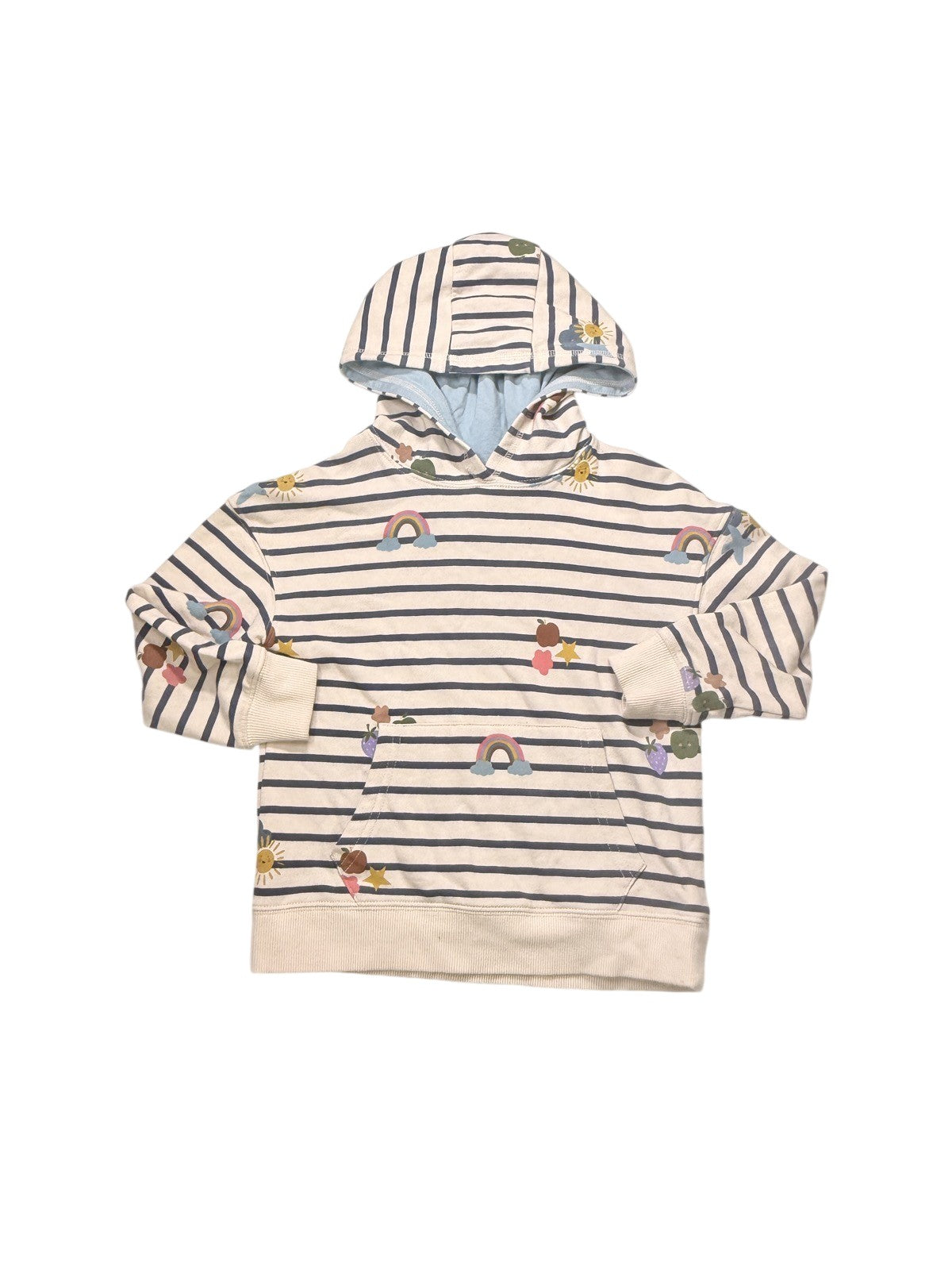 Mini Boden Striped Rainbow Hoodie 5-6Y