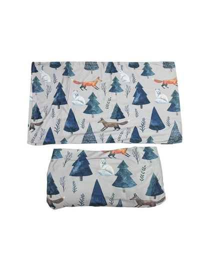 Pobi Baby Fox Forest Crib Sheet and Pillowcase Set