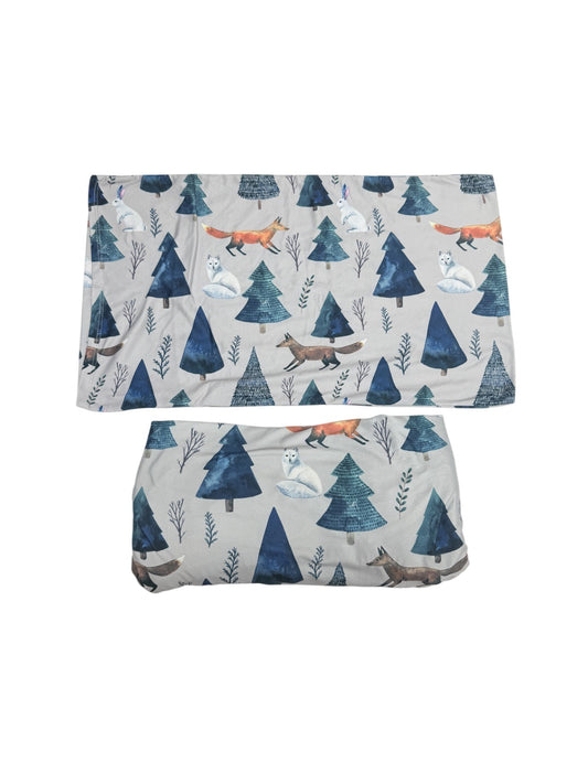 Pobi Baby Fox Forest Crib Sheet and Pillowcase Set