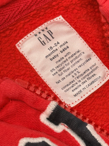 Baby Gap Red Zip Hoodie 18-24m