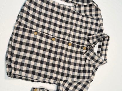 Zara Gingham Flannel Shirt 9-12 Months