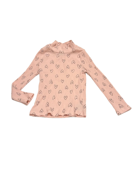 Old Navy Pink Heart Print Turtleneck 4T