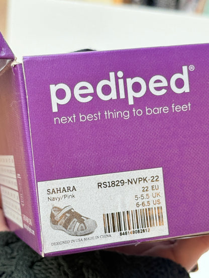 Pediped Sahara Navy Pink Sandals Size 6-6.5