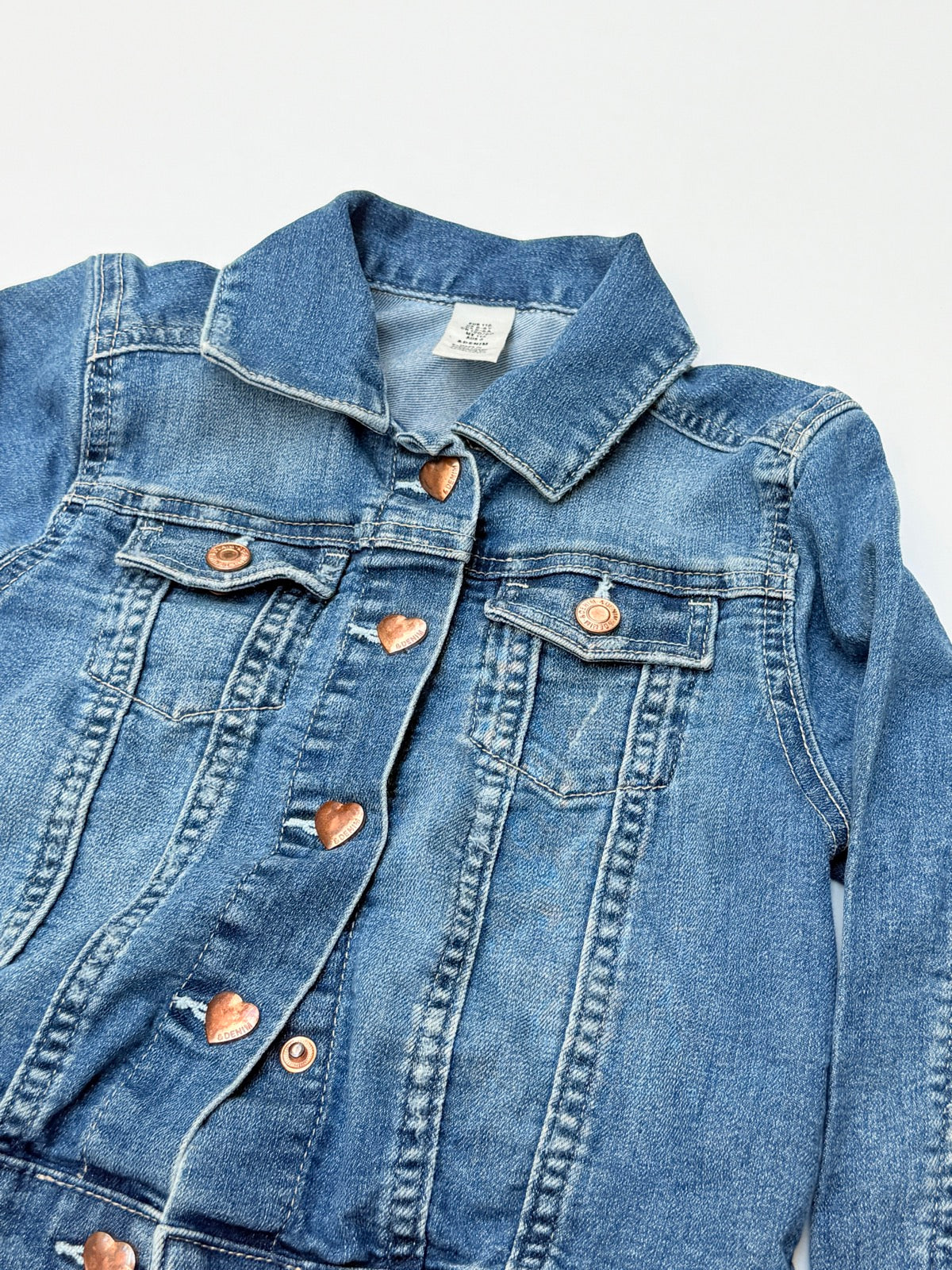 &Denim Heart Button Jean Jacket 5-6