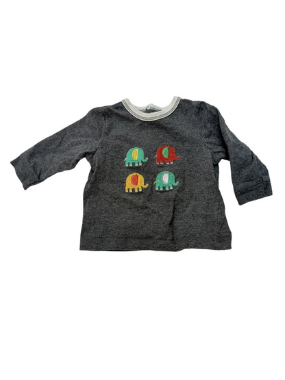 Elephant Applique Long Sleeve Shirt 6M