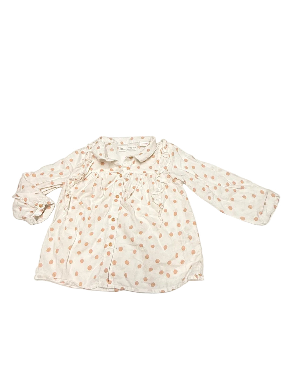 Blouse Zara Baby Polka Dot Cream Size 4-5Y