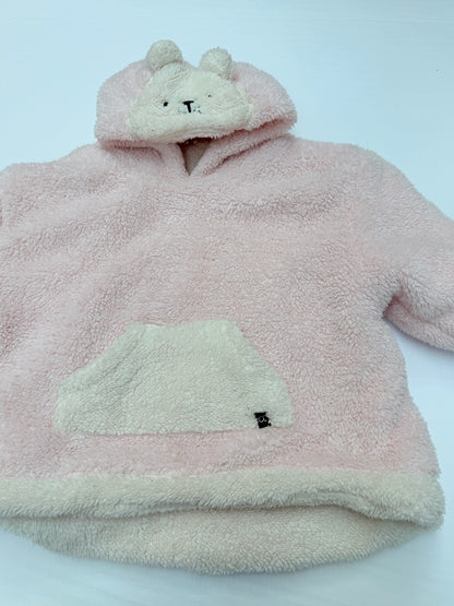 BIG & COZY Deux par Deux Pink Bear Sherpa Hoodie Cuddle Hoodie Siz 3-5Y