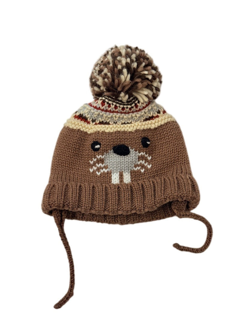Zara Fox Pom Pom Knit Hat 1-3Y