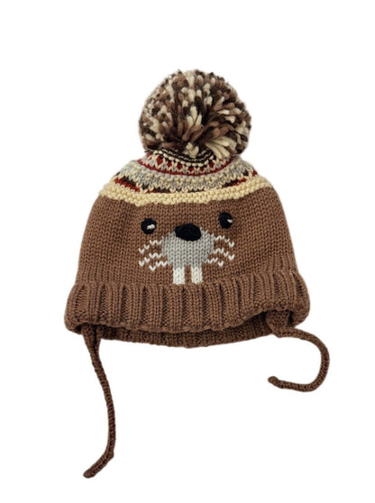Zara Fox Pom Pom Knit Hat 1-3Y