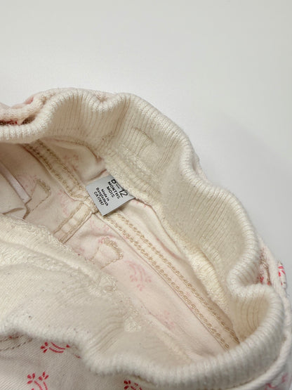 Unknown White Floral Print Jeans 6-12m