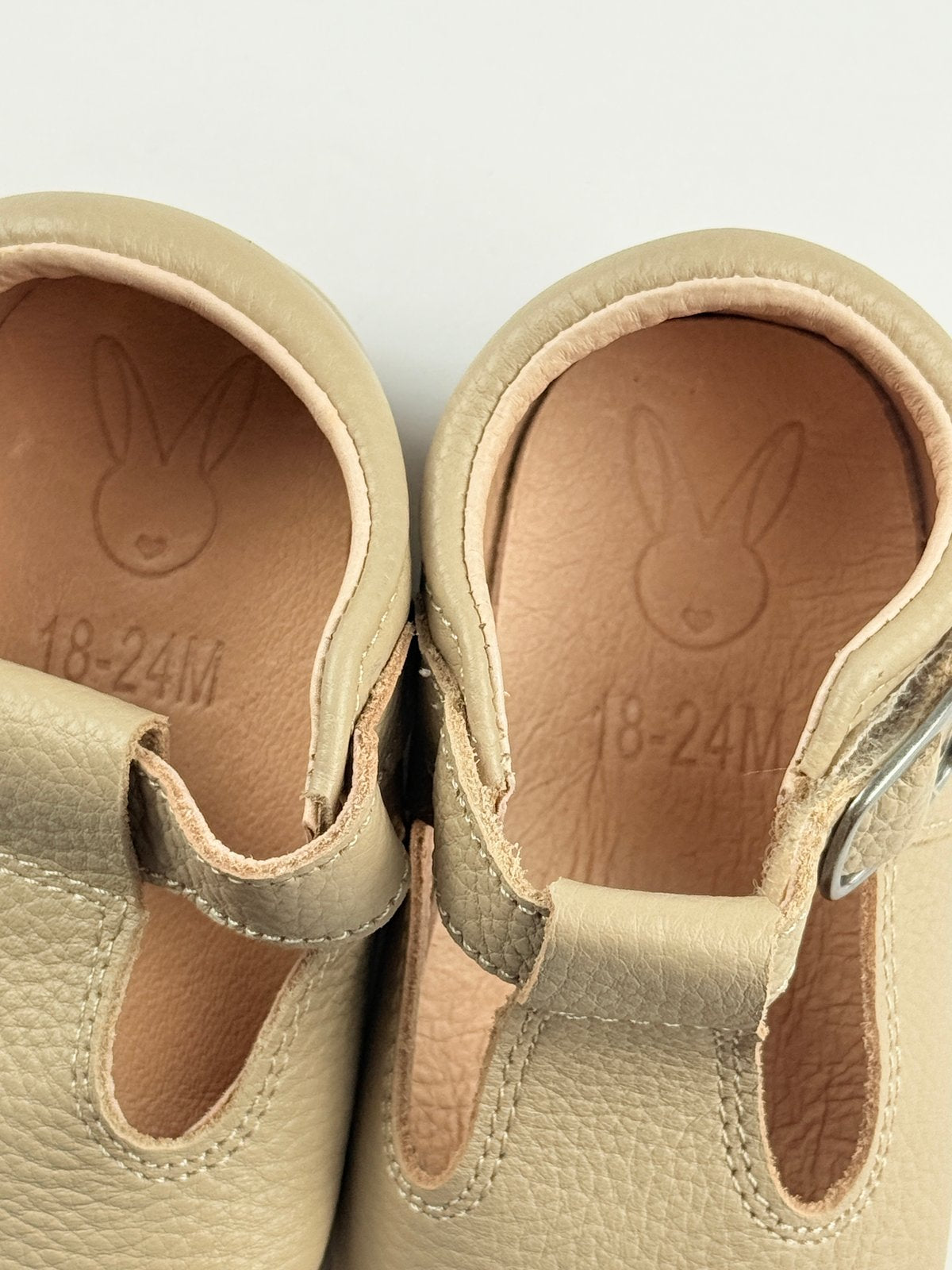 Tan Leather T-Strap Baby Shoes 18-24M