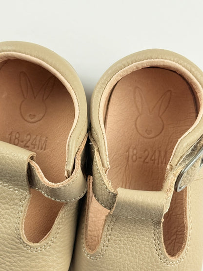 Tan Leather T-Strap Baby Shoes 18-24M