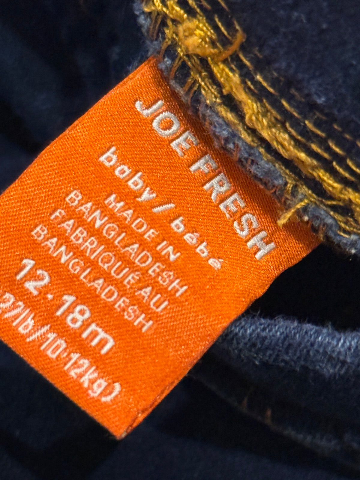 Joe Fresh Dark Wash Baby Jeans 12-18m